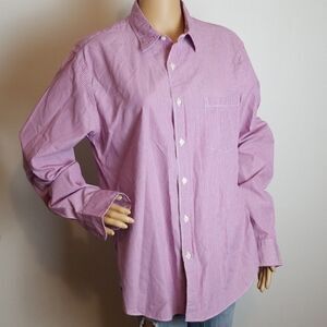 J crew pink n white strip button shirt